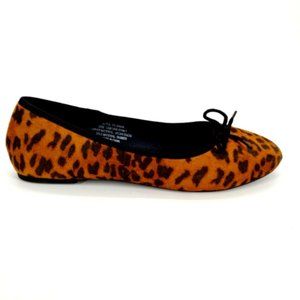 French Connection Womens Diana Vegan Suede Ballet Flats Shoes Leopard 8‎ New